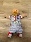 Vintage Cabbage Patch Kids Doll Bald Baby Blue Eyes Pacifier Yellow Outfit 1982