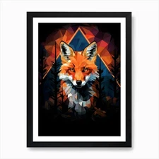 Fox Abstract Pop Art 4 Art Print Framed Wall Art Poster Canvas Print Picture