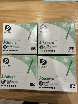 SEIRIN Acupuncture JSP type J-Sakura 0.12㎜ x 15㎜ 100 pieces needles 4 boxes