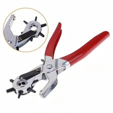 9" Leather Hole Punch Hand Pliers Belt Holes 6 Sized Puncher Heavy Duty Tool New