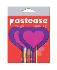 Nipple Pasties Pastease Hearts Fringe Rainbow One Size Nipple Covers