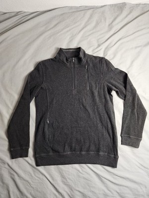 Scottevest Pullover Sweatshirt Mens Size Medium Charcoal Gray 1/4 Zip Casual NEW