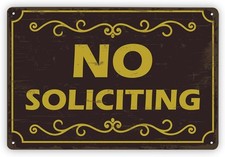 No Soliciting Tin Metal Signs Home D cor for House Front Door Lake Outdoor 12x8