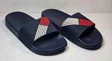 Tommy Hilfiger Slides Sandals Navy Blue White Red Men's Size 8-12 NEW