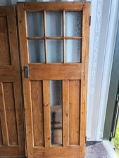Reclaimed 1930s Internal Stripped Pine Four Panel Door. Seven in total. 