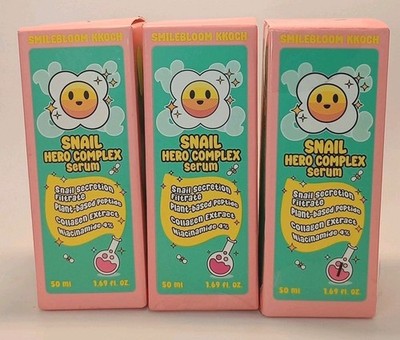 3 PACK Smilebloom Kkoch Snail Hero Complex Serum 1.69 fl.oz Hydrating K-Beauty