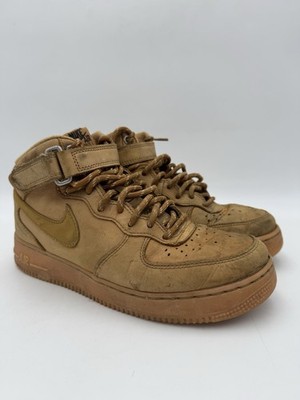 NIKE AIR FORCE 1'07 MID FLAX MENS 7 - DJ9158-200 WHEAT GUM LIGHT BROWN