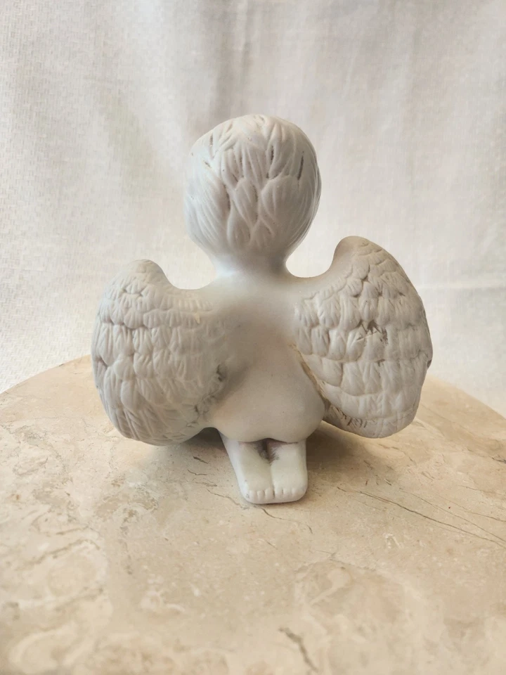 Молящийся ангел херувим полка сиделка винтажная керамическая фигурка херувима 6" - Изображение 3 из 4