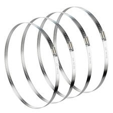 NEBURORA 8 Inch Hose Clamp Adjustable 304 Stainless Steel Duct Clamp 4 Pack Worm