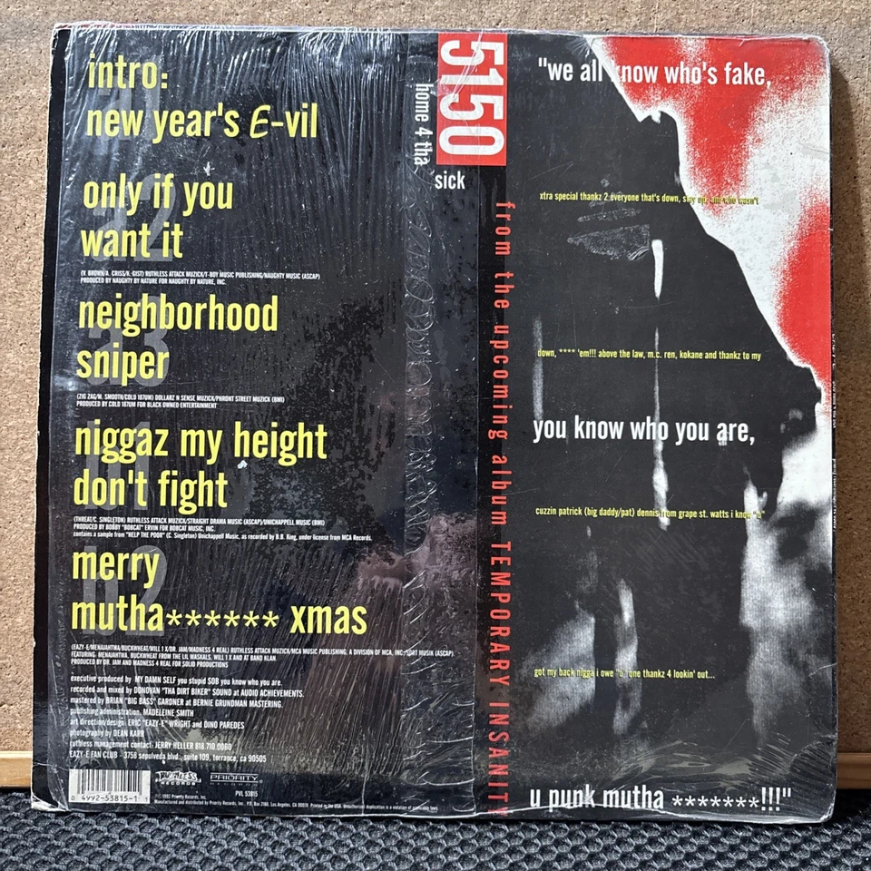 Eazy-E ¨5150 Home 4 Tha Sick¨ (PVL 53815) 12¨ EP Vinyl 1992 OG -Shrink - Bild 2 von 4