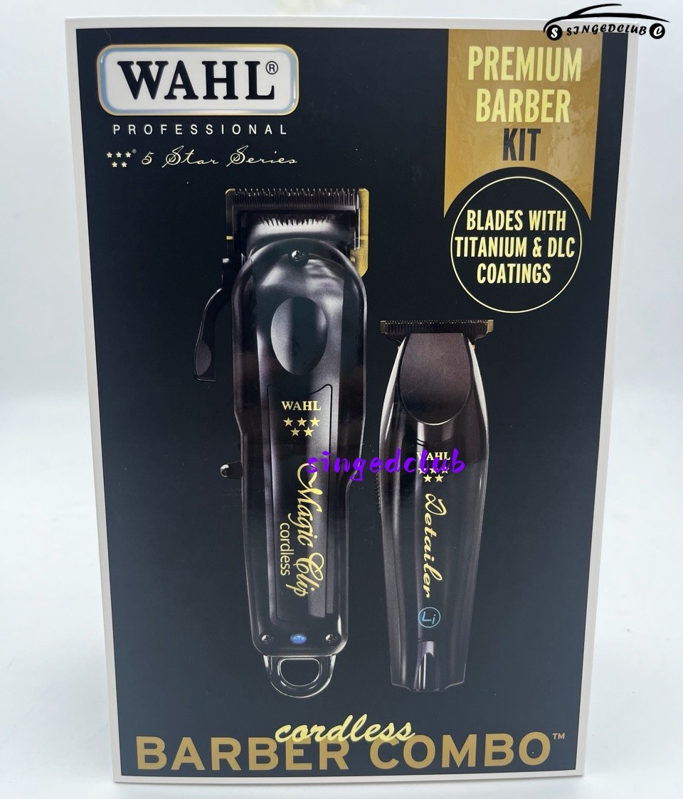 Wahl Cordless Barber Combo Black Magic Clip Clipper & Detailer