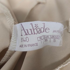 Aubade Paris 8140 Champagne Satin Mini Slip Dress Womens S Babydoll Balletcore