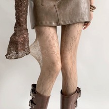 Women's Silk Stockings Sexy Mesh Lace Knee High Socks Women's Long Boots Socks