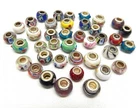 Marked 925 Multicolor Charm Slide Bead Lot, Assorted Materials