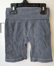Grayson Threads Kids Girls Gray Ribbed Bike Shorts Size S 6/7 Stretch NWT