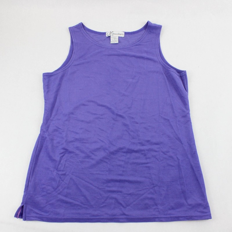 Dressbarn Purple Ribbed Tank Top Women's Small