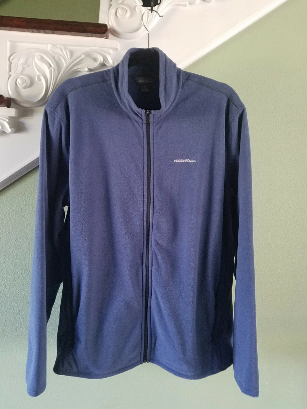 Eddie Bauer Full Zip Microfleece Jacket Size XL Blue