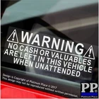2 x Stickers No Cash Or Valuables Left In Vehicle Signs Car Van Taxi Security