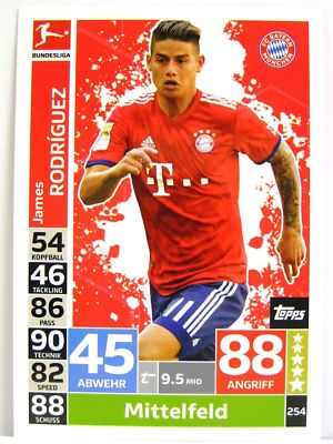 Match Attax 2018/19 Bundesliga #254 James Rodriguez FC Bayern München 