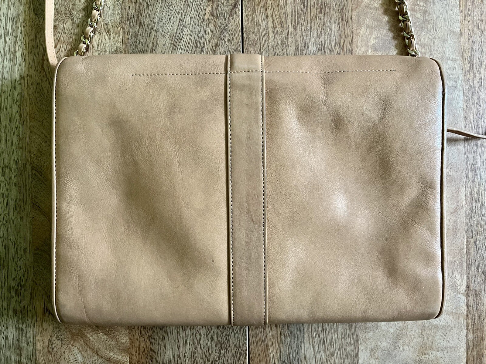 Tre Vero Leather Bag Purse Nude Beige With Remova… - image 7