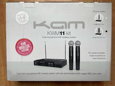 Kam Kwm11 Kit Vhf Dual Handheld Wireless Microphone System In Case