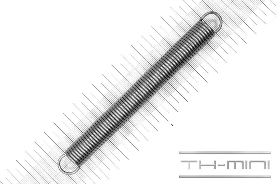 GUTEKUNST FEDERN Zug-Feder 2mm Haken Öse 16x155mm 14,2kg Spiral Edel-stahl rostfrei Metall