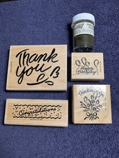 Stampin' Up 1993 Designer Greetings Set of 4 Stamps Happy Birthday Thank You