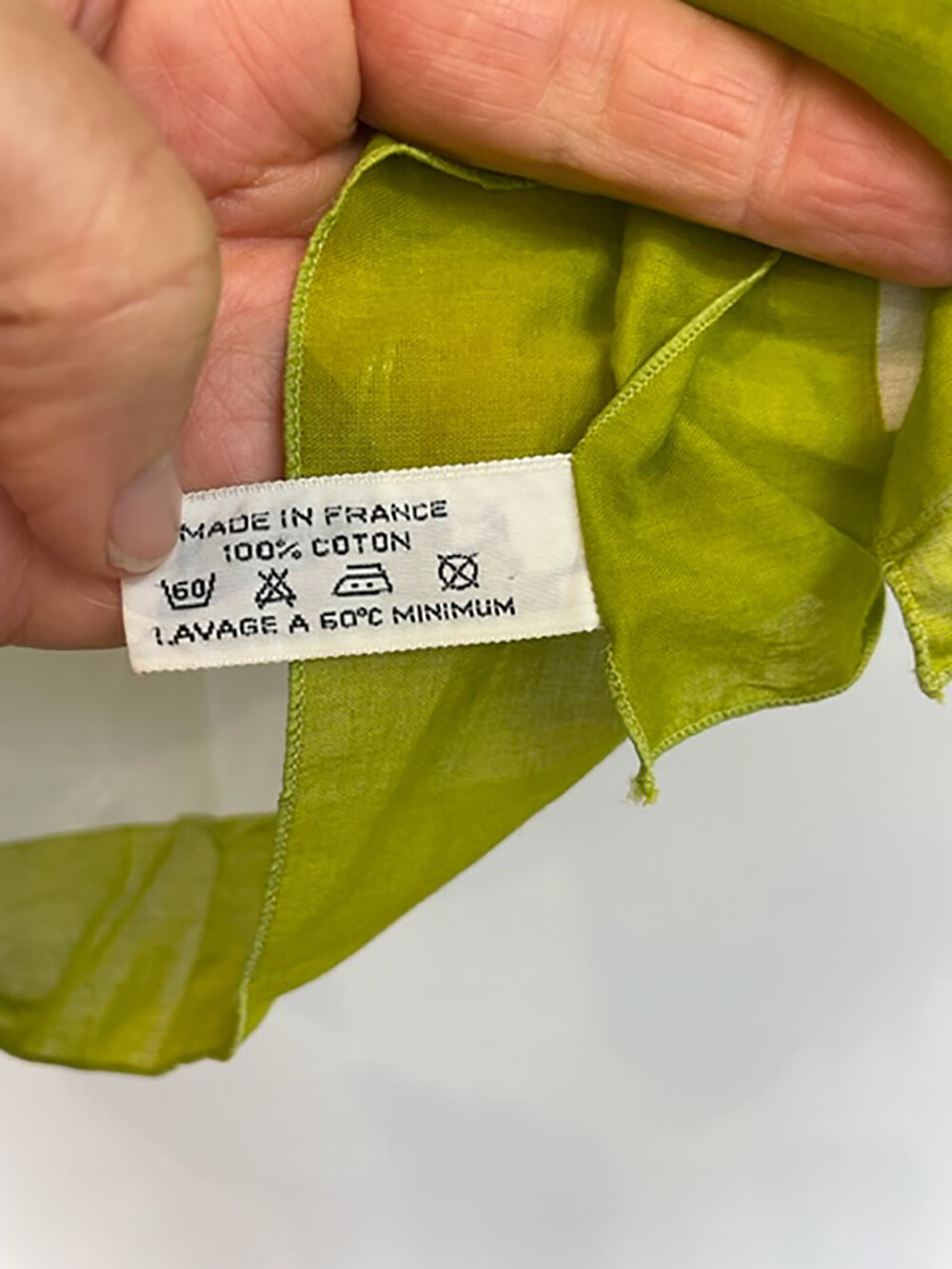 Designer Hermes Large Rectangle Green Cotton Stun… - image 6