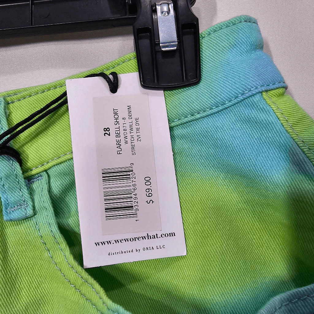 WeWoreWhat Flare Bell Shorts Tie Dye Green Yellow 25 | eBay