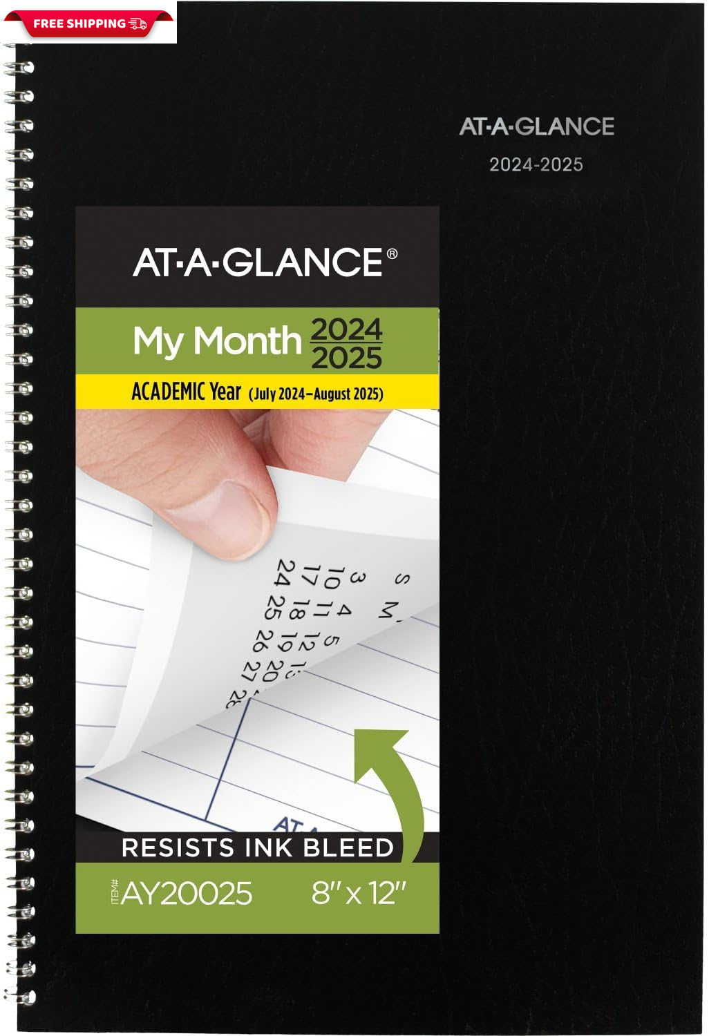 2024-2025 Academic Planner – 8x12 Large Monthly Organizer with Flexible Cover by Dayminder-image