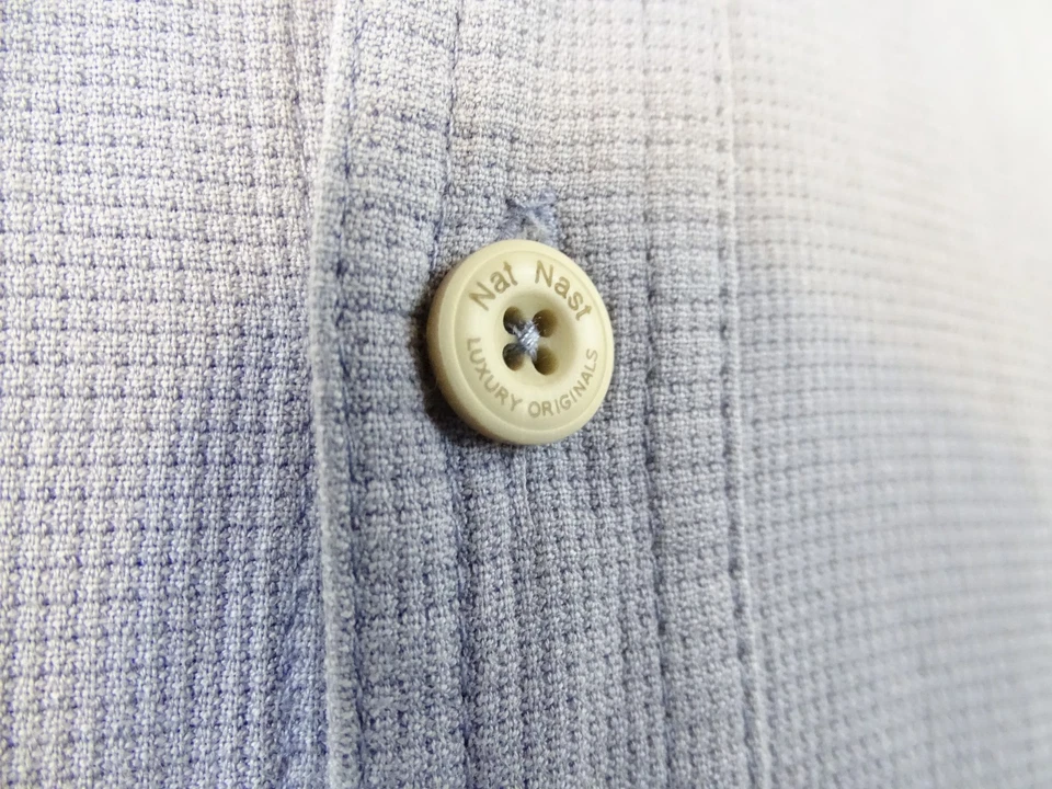 Camisa de vestir informal de seda Nat Nast para hombre manga L cuello extendido azul claro grande Foto 3 de 4