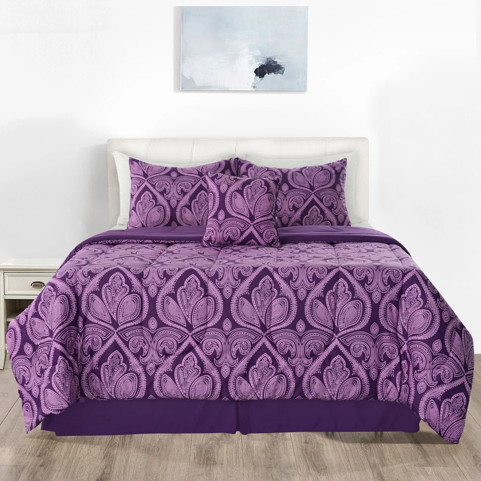 Down Alternative Comforter Set 5 PCS All Season Reversible Comforter Bedding Set - Image 3 of 4
