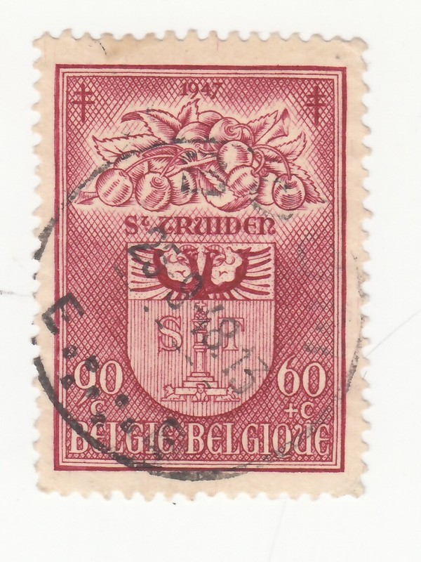 Belgium 1937. Antituberculosis  TB - Coat of Arms of St.-Truiden. Sc# B443. Used