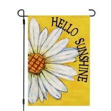 Hello Sunshine Summer Garden Flag Floral 12x18 Inch Double Sided for 12"X18"
