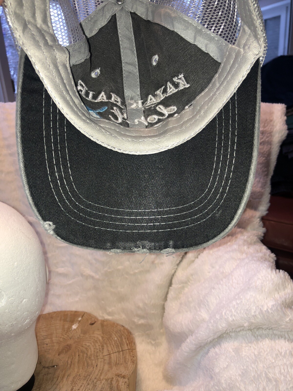 Kayak Hair Don't Care Cap Distressed Embroidered Trucker Hat