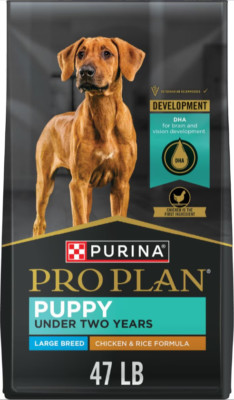 Purina Pro Plan Puppy Food for Large Dogs, Chicken & Rice Formula, 47 lb Bag