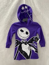 Girls Nightmare Before Christmas Nightgown Sleep Dress Jack Purple Hood XS-L