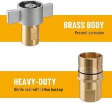 NEW 1" NPT Wet-Line Wing Nut Hydraulic Quick Disconnect Coupler / Coupling Set