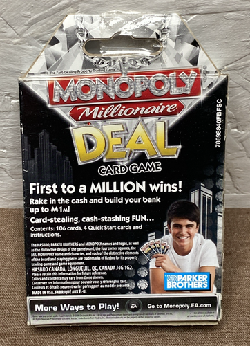 COMPLETE Hasbro Monopoly Millionaire Deal Card Game - 110 Cards, Rules, Package - Picture 6 of 11