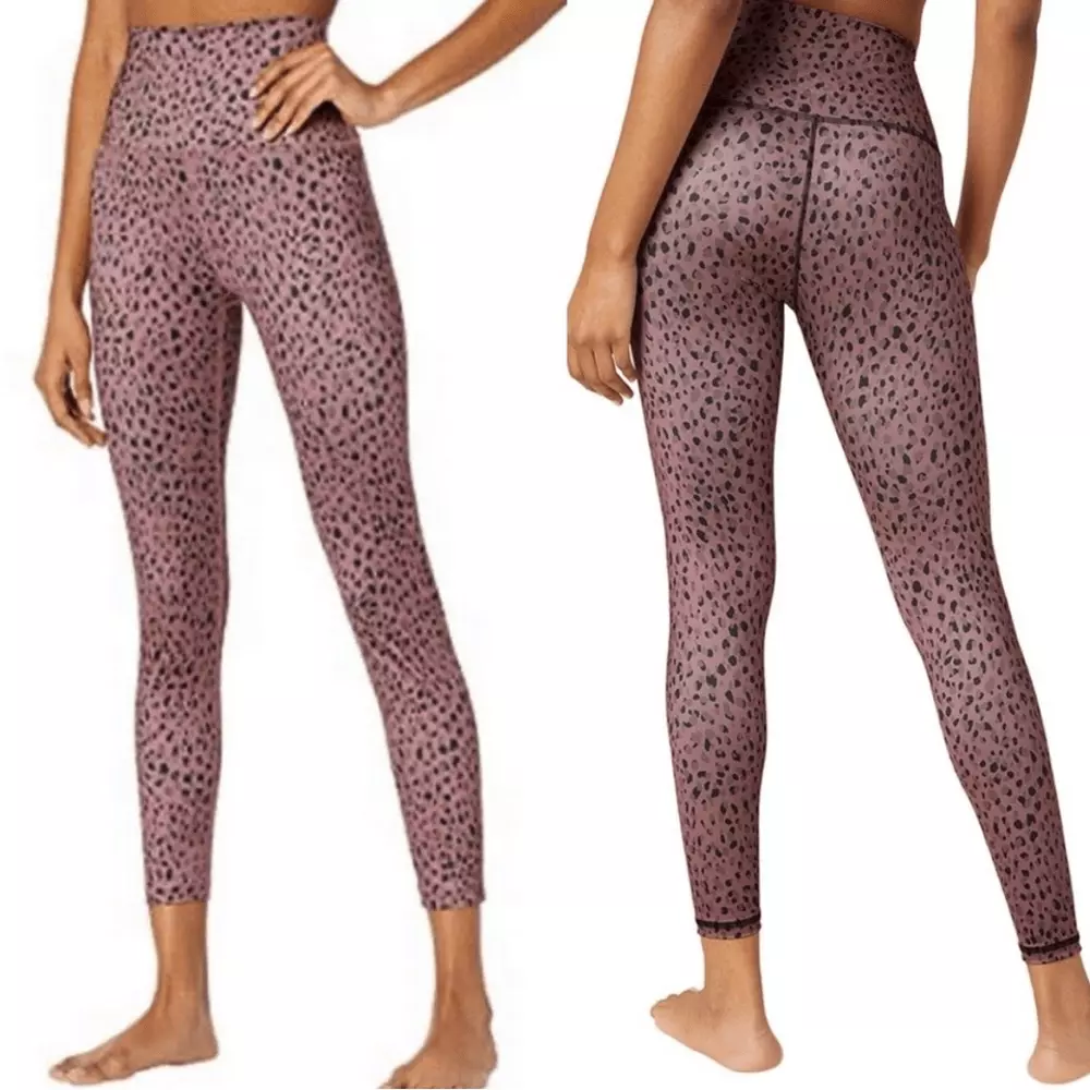 beyond-yoga leopard spotted printed high rise leggings