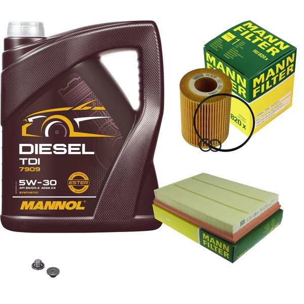 Mann Inspektionspaket 5L Mannol Diesel TDI 5W-30 FüR Opel Meriva Combo Tour 1.7-image