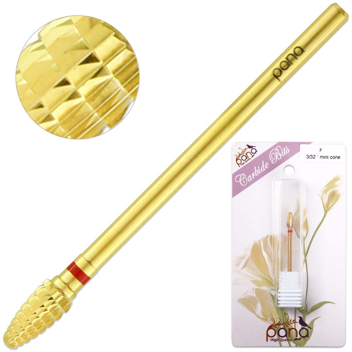 Punta Trapano Unghie Mini Cono Di Sicurezza Carburo Argento - Foto 8