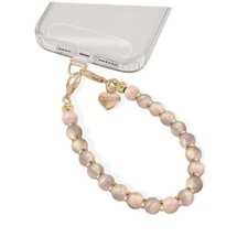 Phone Wrist Strap Beaded Phone Charms Hand Lanyard Strap Beaded Detachable Pink
