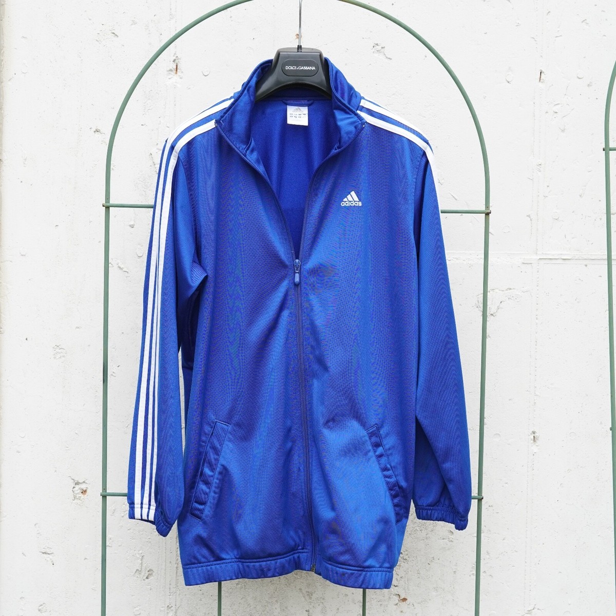 Adidas Full Zip Track Jacket Men's Size XL Navy Three Stripe Logo