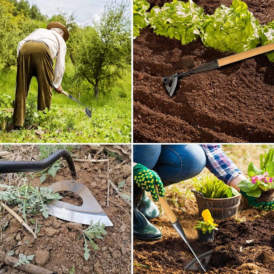 Gardening Tools Hollow Hoe, All-Steel Hardened Hollow Hoe, Sharp Edge Garden Wee - Image 4 of 4