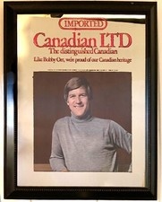 Bobby Orr Canadian Ltd Whiskey 16x20 Bar Ad Sign Custom Framed Mirror Photo