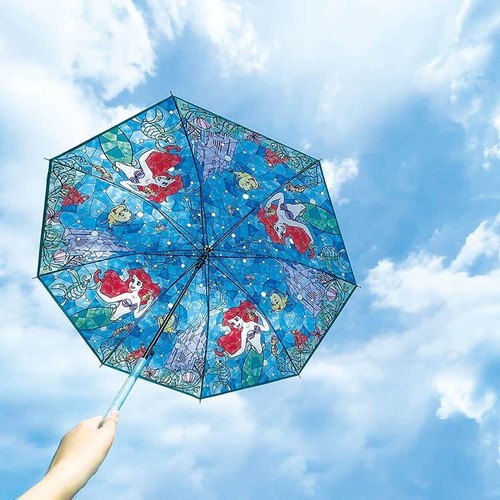 Disney Stained Glass Umbrella Ariel 60cm JKO-428 JAPAN - Picture 4 of 4
