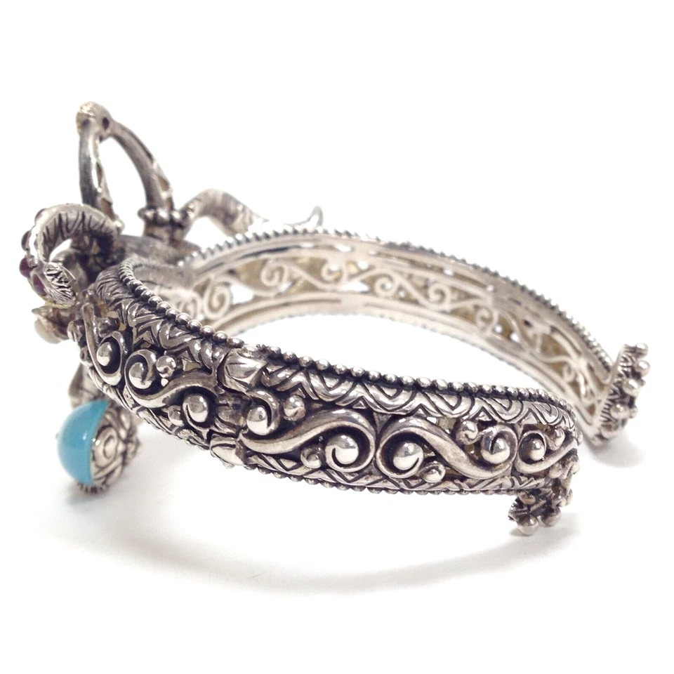 Brazalete Barbara Bixby Oro Esterlina 18K Calcedonia Multi-Piedras Preciosas Ram 6.5" Foto 3 de 4