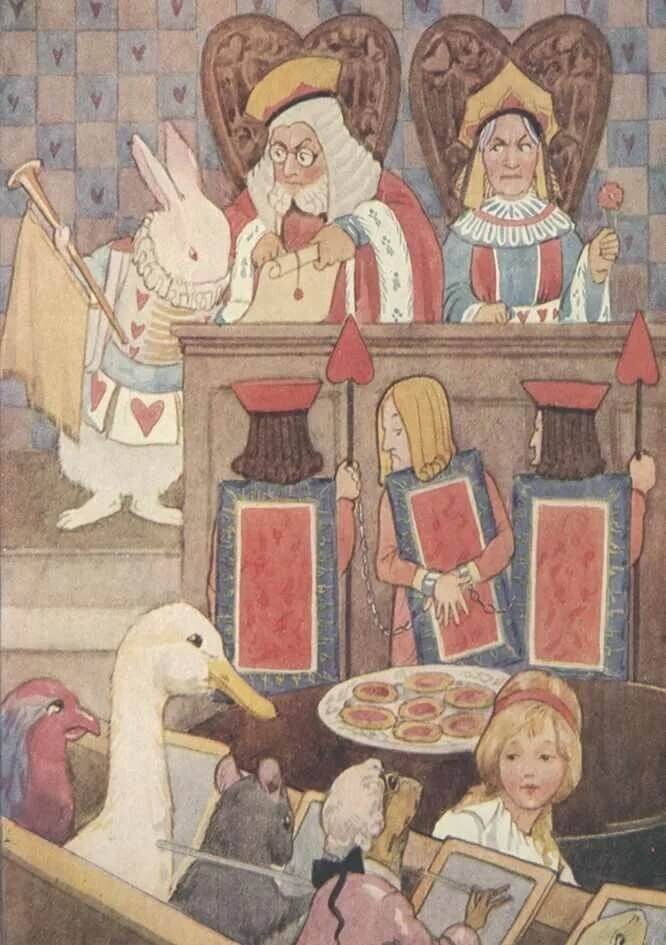 Vintage Birthday Card Alice Wonderland Jam Tarts - Nostalgic Greeting Card