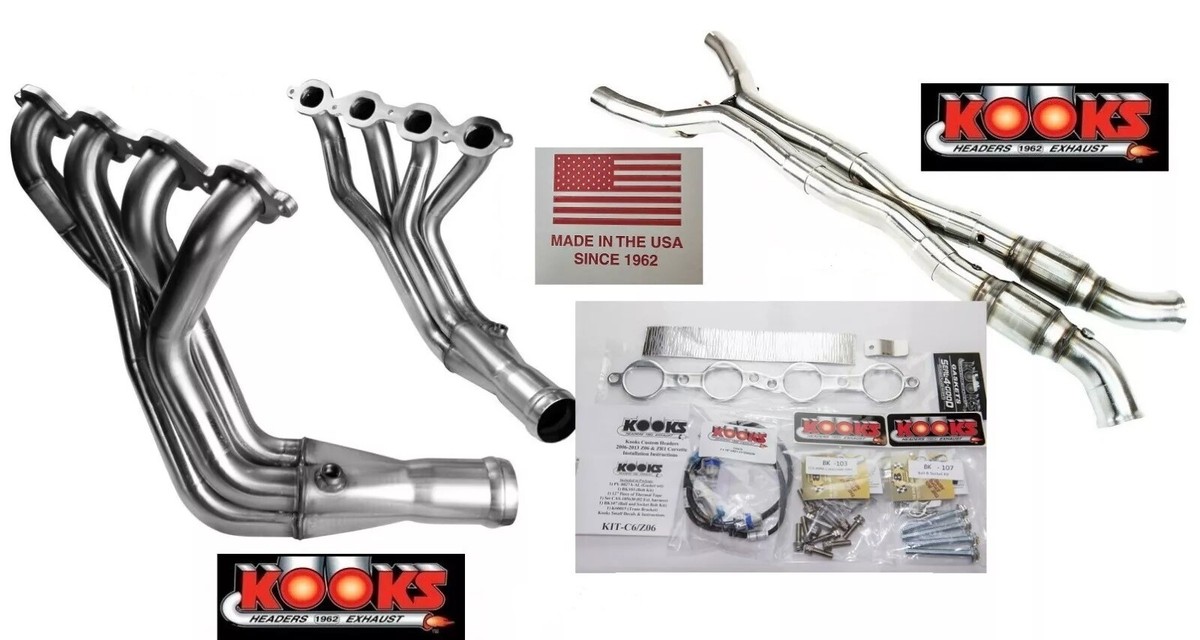 Kooks 2'' SS headers / catted x-pipe kit for 2006-13 Corvette C6